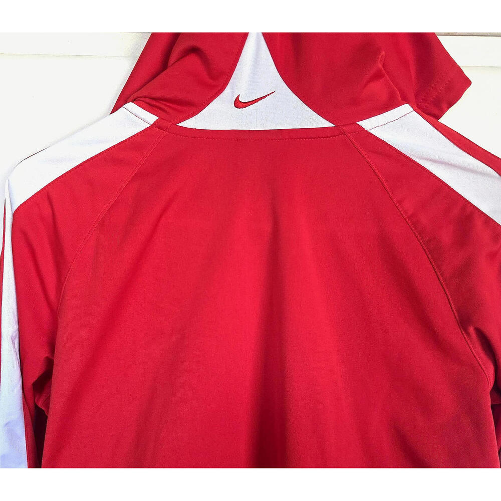 NEW Vintage 90's Nike Red Orange White Track Jacket Windbreaker Womens Sz L